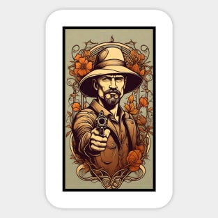 Gun and Floral Fantasy Sticker